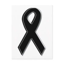 Black Awareness Ribbon Post Cards