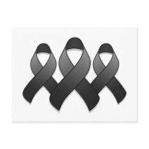 Black Awareness Ribbon Trio Postcard