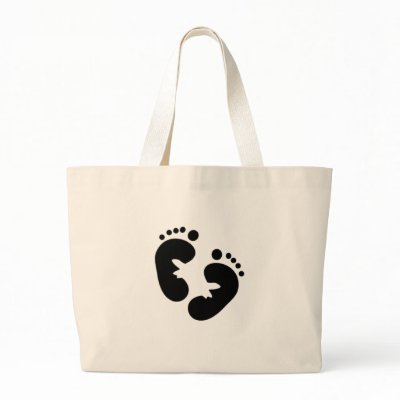 Black Baby Footprints Bags by new_baby
