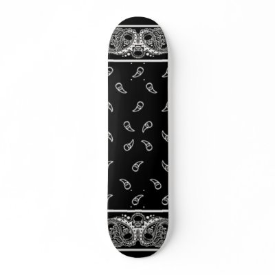 Black Bandanna Skateboard by CreamOfTheCrop