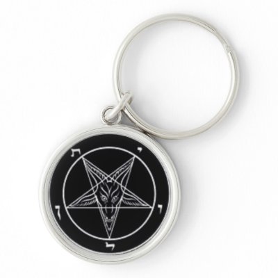 Black Baphomet Key Chain by gacatmandu