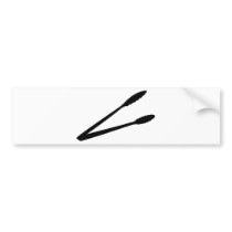 black barbecue tongs icon bumper sticker