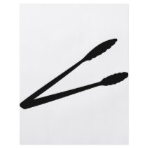 black barbecue tongs icon full color flyer
