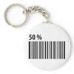 black barcode 50 per cent icon key chain