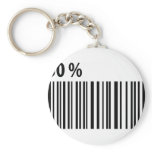 black barcode 50 per cent icon keychain