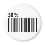 black barcode 50 per cent icon fridge magnets