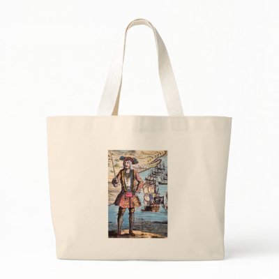 Black Bart Colour Portrait Canvas Bag by PirateTavern