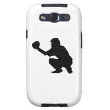 Black Baseball Catcher Silhouette Samsung Galaxy S3 Covers