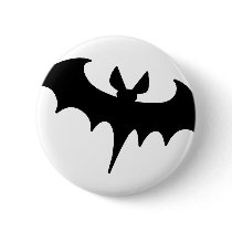 Black Bat Pinback Button