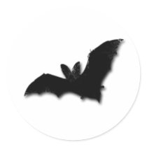 Black Bat Round Stickers