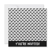 Black Bats Halloween Invitation
