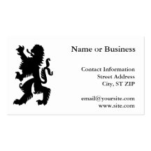 Black Bavarian Lion Business Card Templates