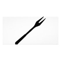 black BBQ fork icon Photo Greeting Card