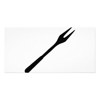 black BBQ fork icon Photo Greeting Card by TomaniacLines