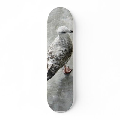 Black Beaked Bird Skate Board Deck by lifesphere