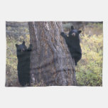 black bear cubs hand towel