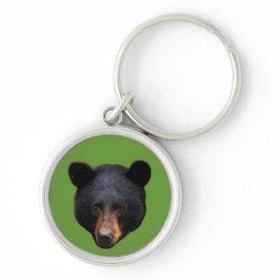 BLACK BEAR Head Wildlife Lover Luggage Tag Keychain by RavenSpiritPrints