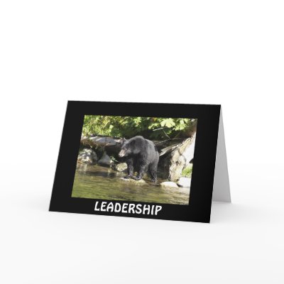 Black Bear LEADERSHIP Motivational Card by WILDERNESS_SHOP