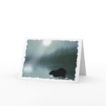 Black Bear & Moonlit Lake Wildlife Greeting Card