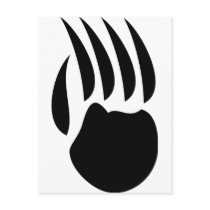 black bear paw post card