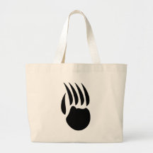 black bear paw tote bags