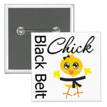 Black Belt Chick Button