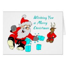 Black Belt Santa Martial Arts Christmas Cards