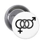 Black Bisexual Symbol Pinback Buttons