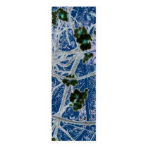 Black Blossoms Deep Blue Mini Bookmarks