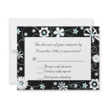 Black, Blue and White RSVP Card invitations