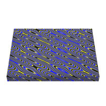 Black Blue and Yellow Swirly Canvas Print