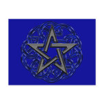 Black & Blue Celtic Pentagram Postcard