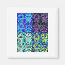 Black & Blue Hamsa Refrigerator Magnet