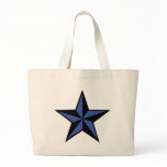black-blue star icon canvas bag
