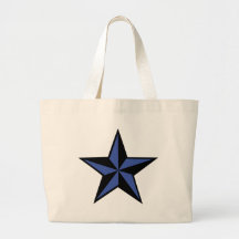 black-blue star icon canvas bag