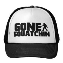 Black Bobo GONE SQUATCHIN Hat Finding Bigfoot