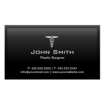 Black Border Plastic Surgeon Business Card