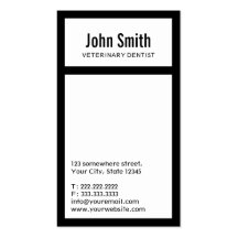 Black Border Veterinary Dentist Business Card