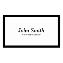 Black Border Veterinary Dentist Business Card