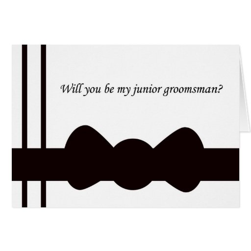 Black Bow tie Junior Groomsmen Cards