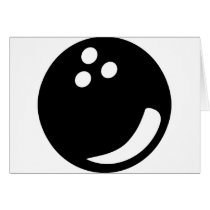 black bowling ball greeting cards