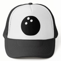 black bowling ball icon trucker hat