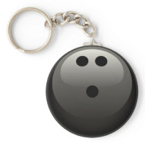 BLACK BOWLING BALL KEYCHAIN