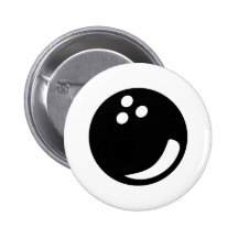 black bowling ball pinback button