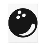 black bowling ball postcard