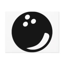 black bowling ball post card