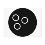 black bowling ball postcard