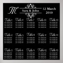 Black Bride and Groom Seating Chart