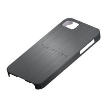 Black Brushed Aluminium Metal Pattern-Custom Text iPhone 5 Covers