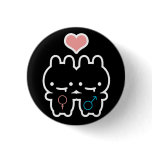 Black Bunny Love Button (Black)